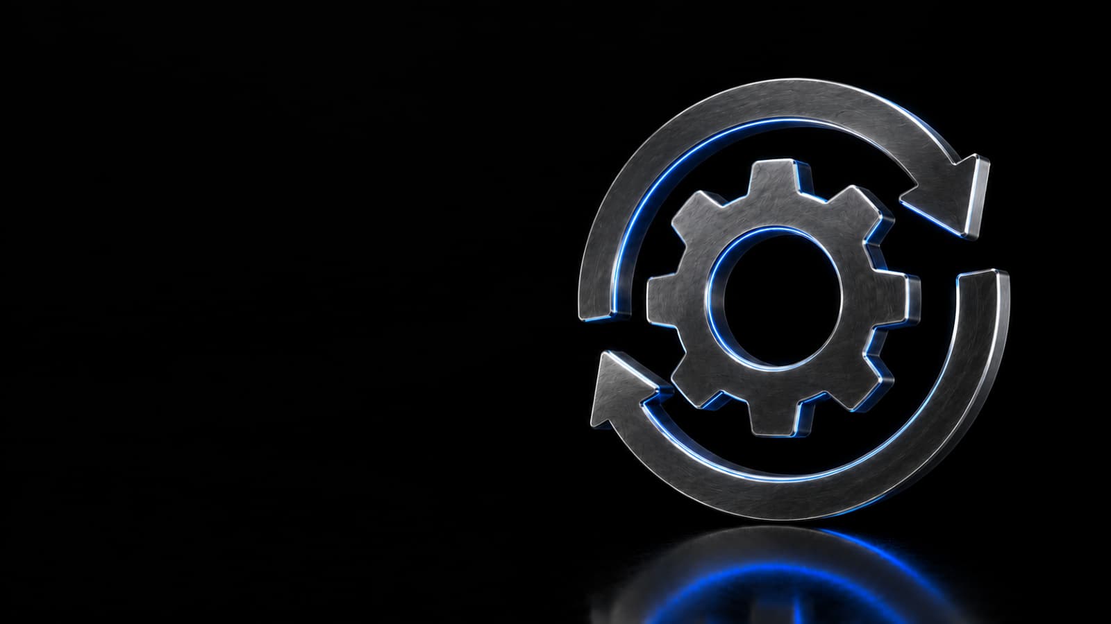 Transparent 3D AI automation and operations scene