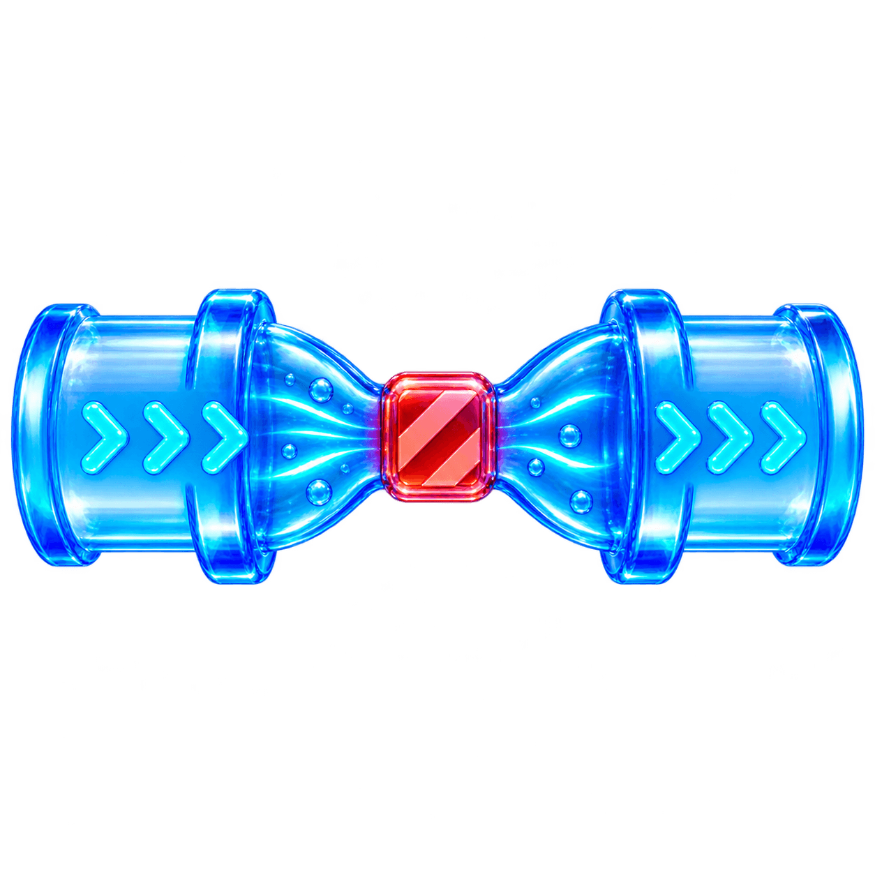 A glass pipeline revealing the constraint limiting momentum