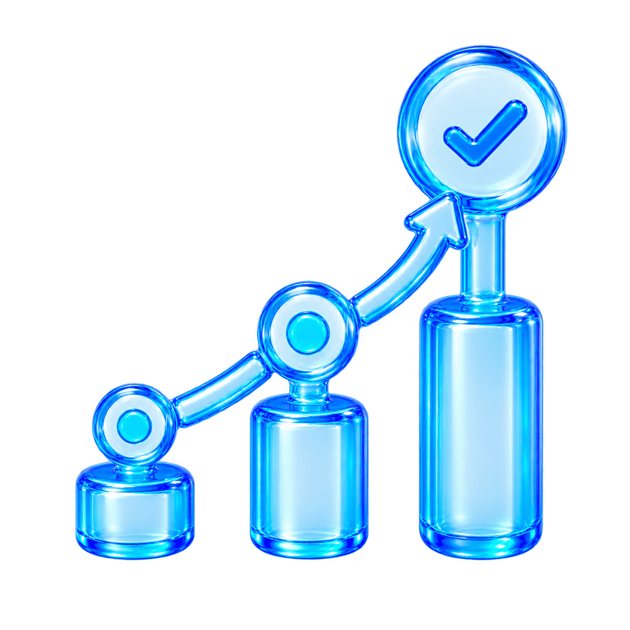 Ranked glass growth markers aligned around a target