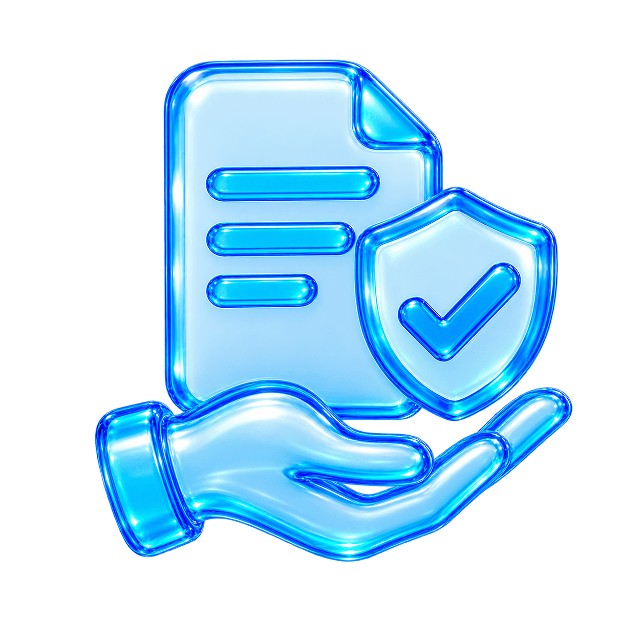 A glass support document protected by a shield