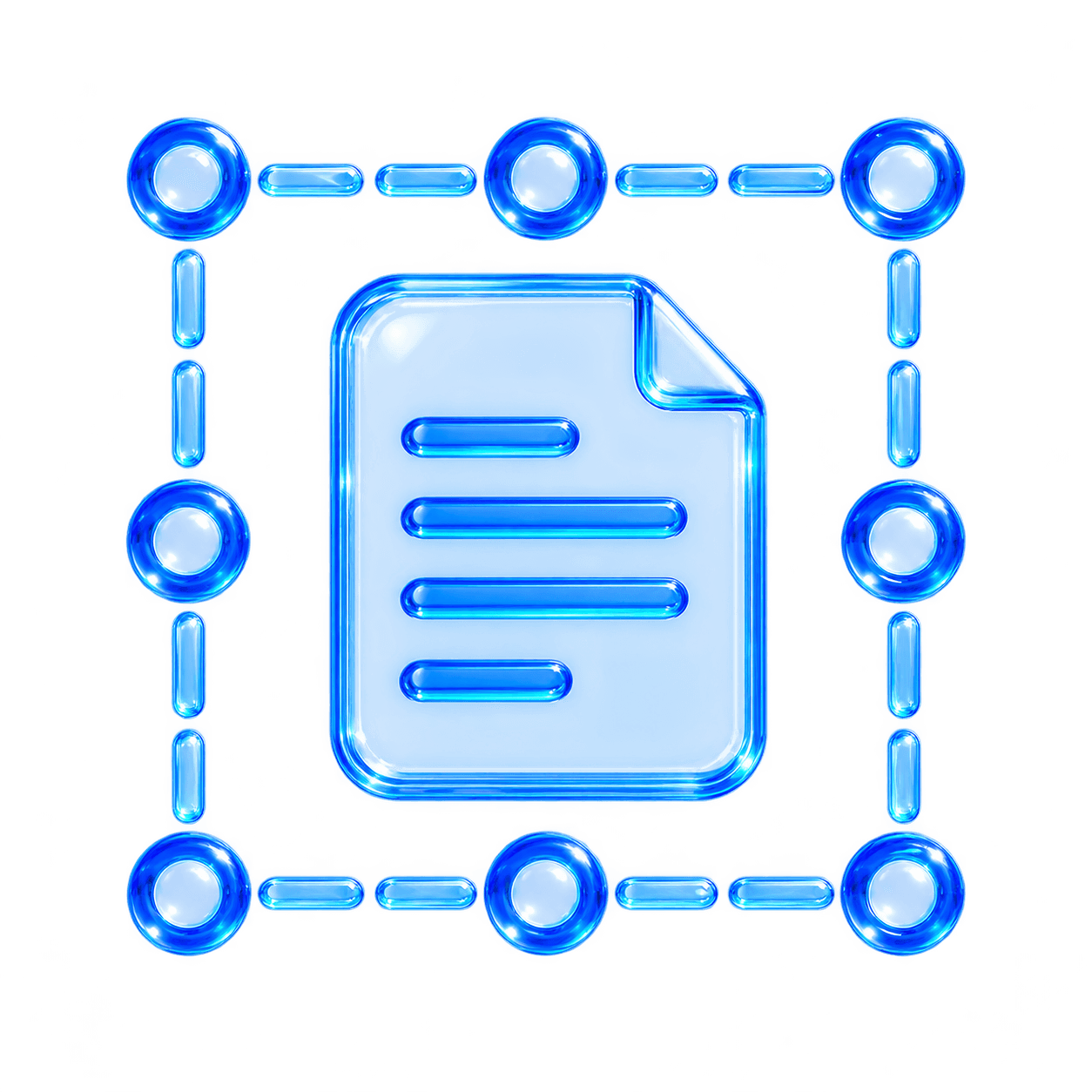 A glass document inside an adjustable selection frame