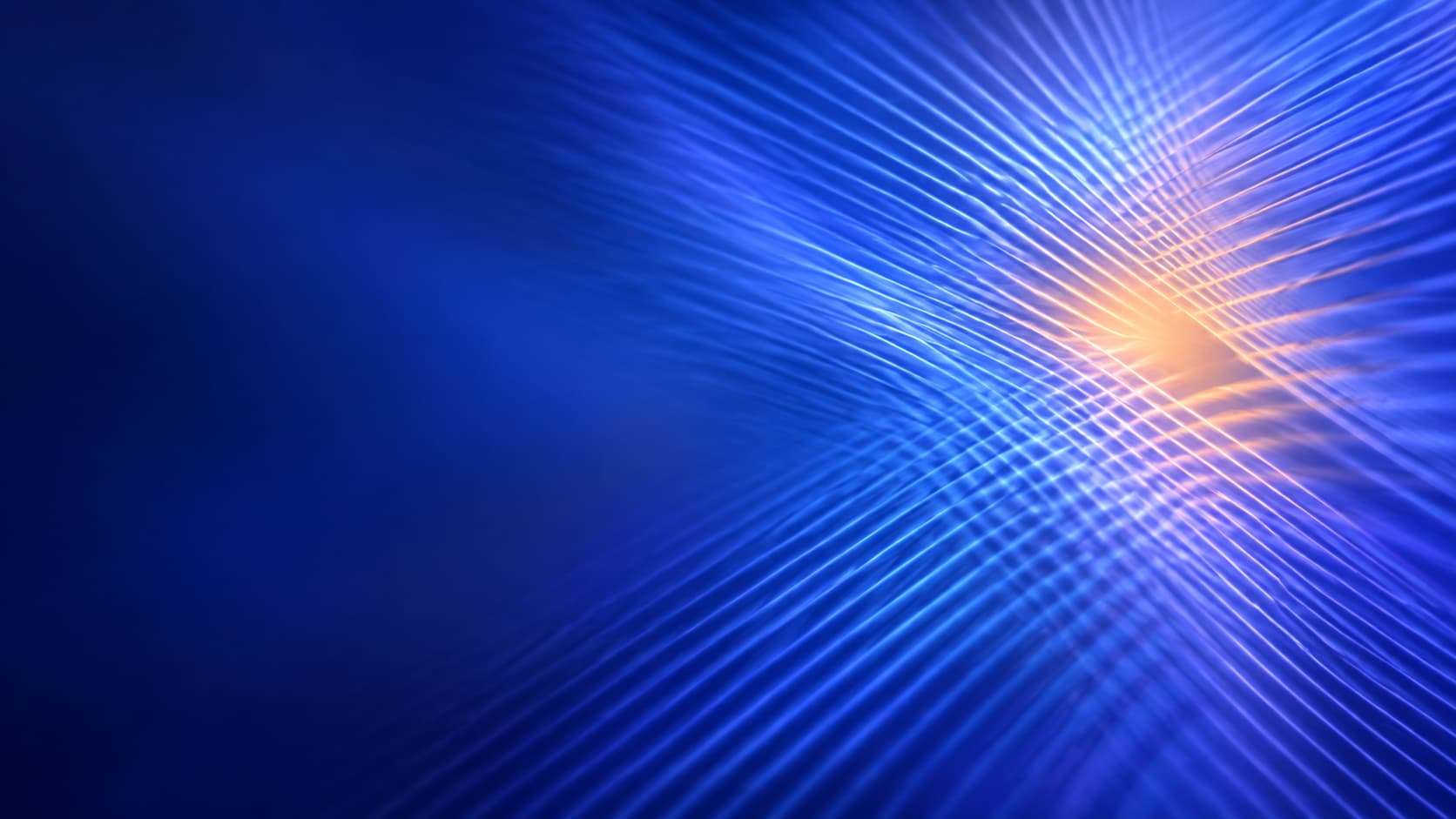 An indigo interference field with one small resolved apricot interruption.