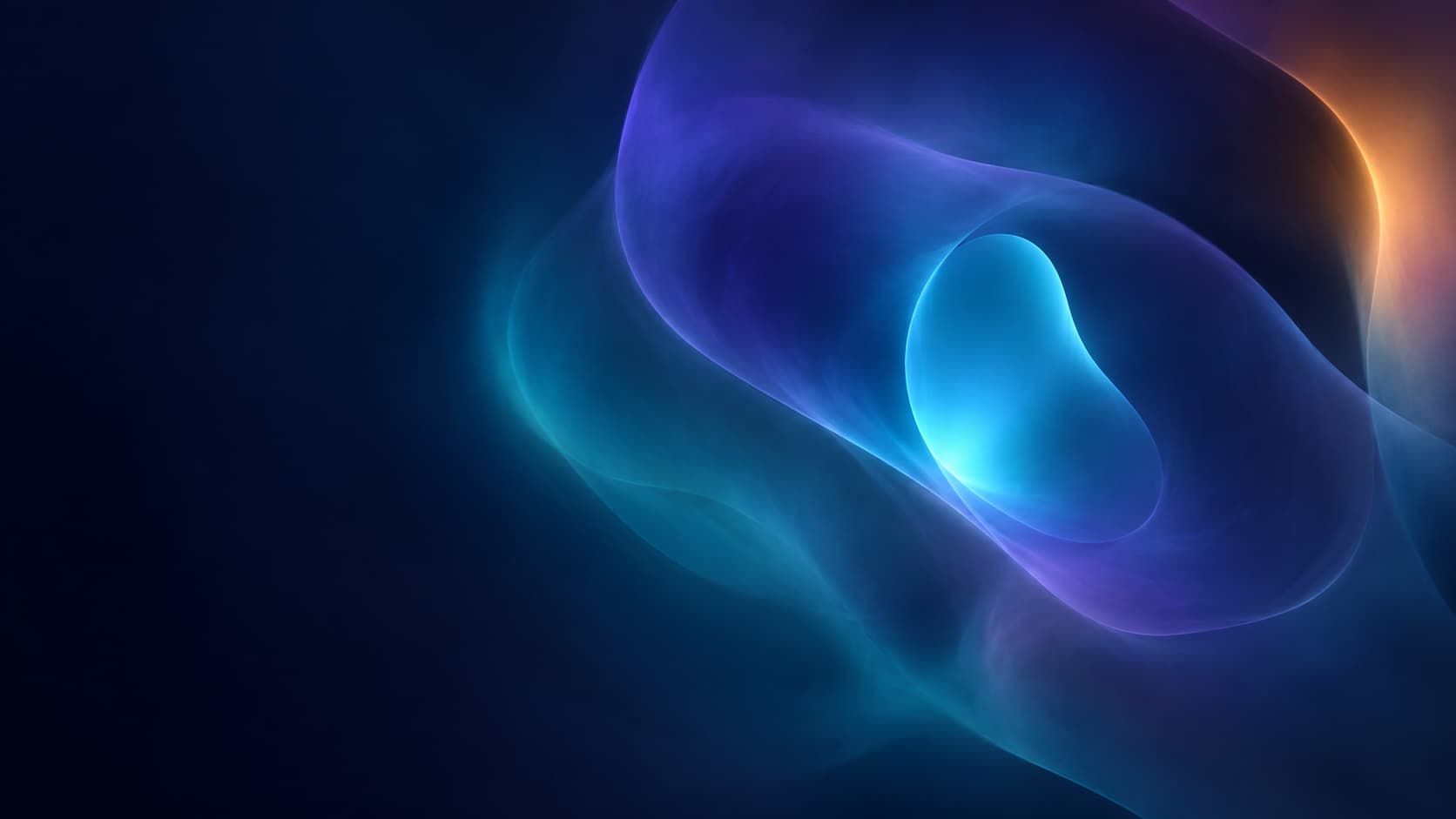 A clear cyan centre inside larger optical regions with one unresolved boundary.