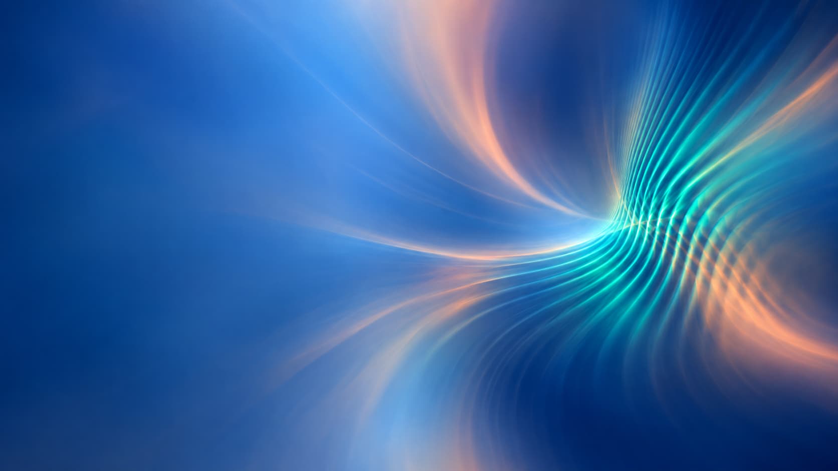 A small intricate teal pattern distinguishes one region of a broad blue cadence.