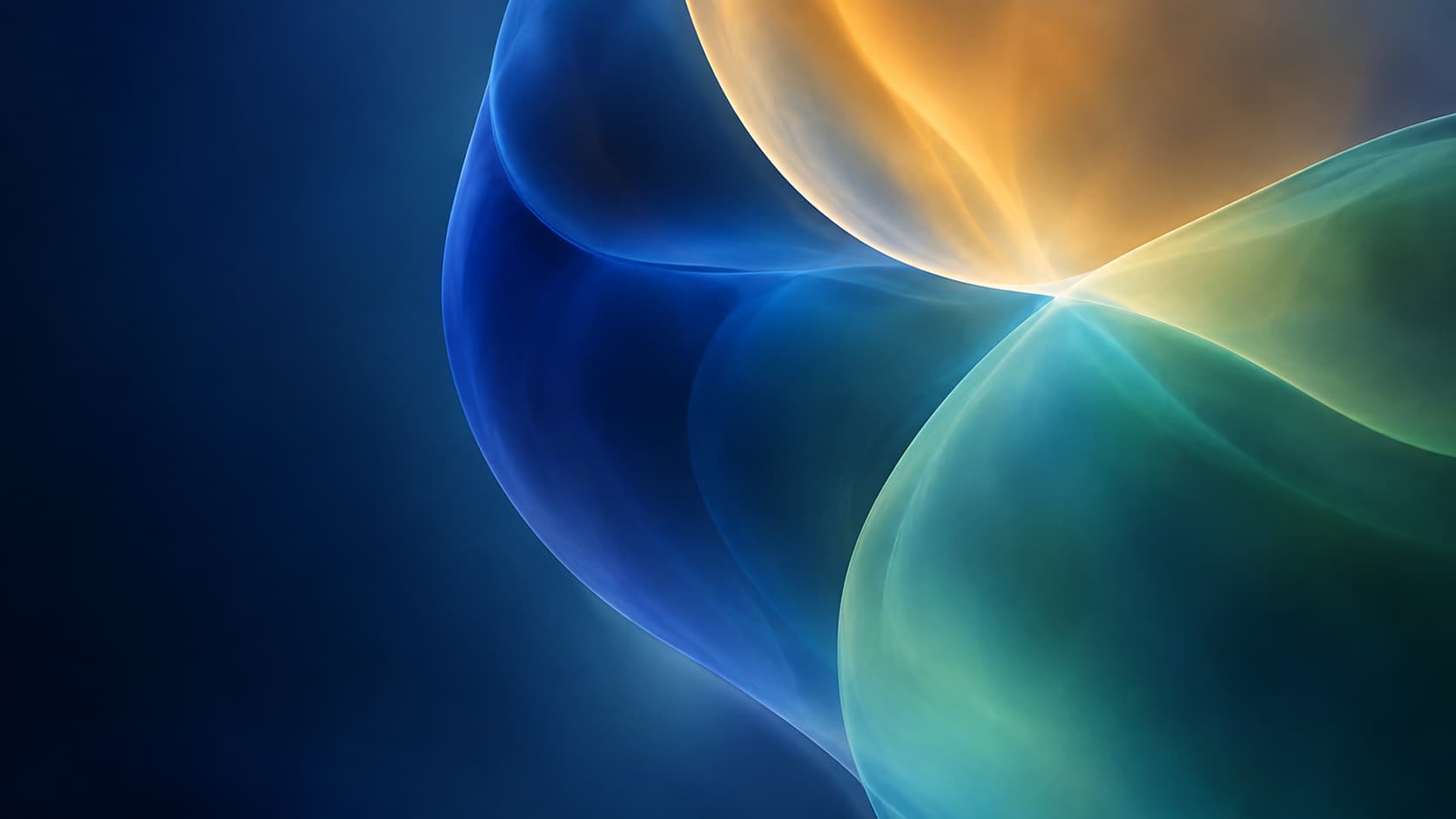 Differently oriented optical regions meet in a coherent blue interior.