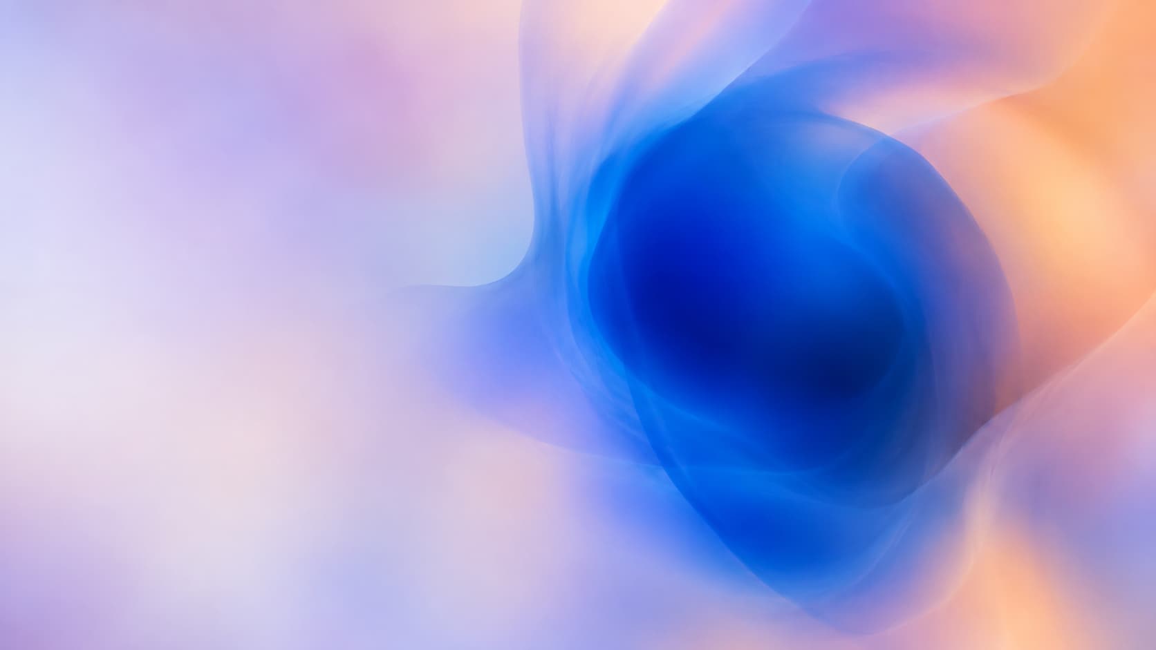 A sharp blue internal focus stays fixed amid broader displaced optical impressions.