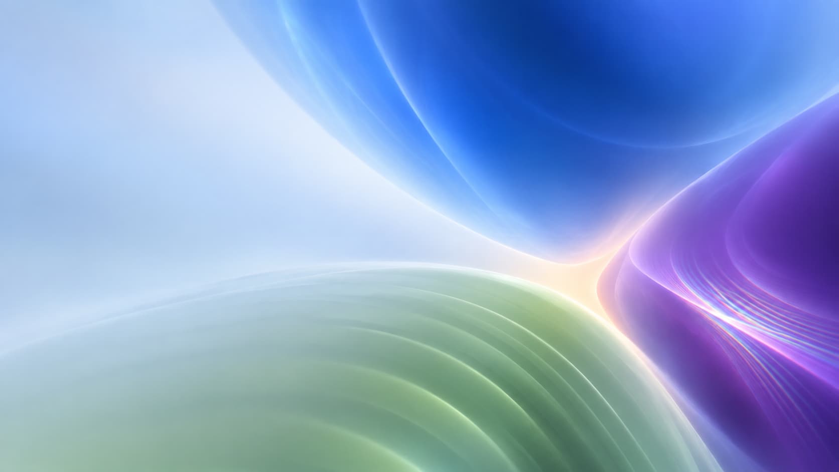 Three unequal blue, sage and violet depths have different internal optical scales.