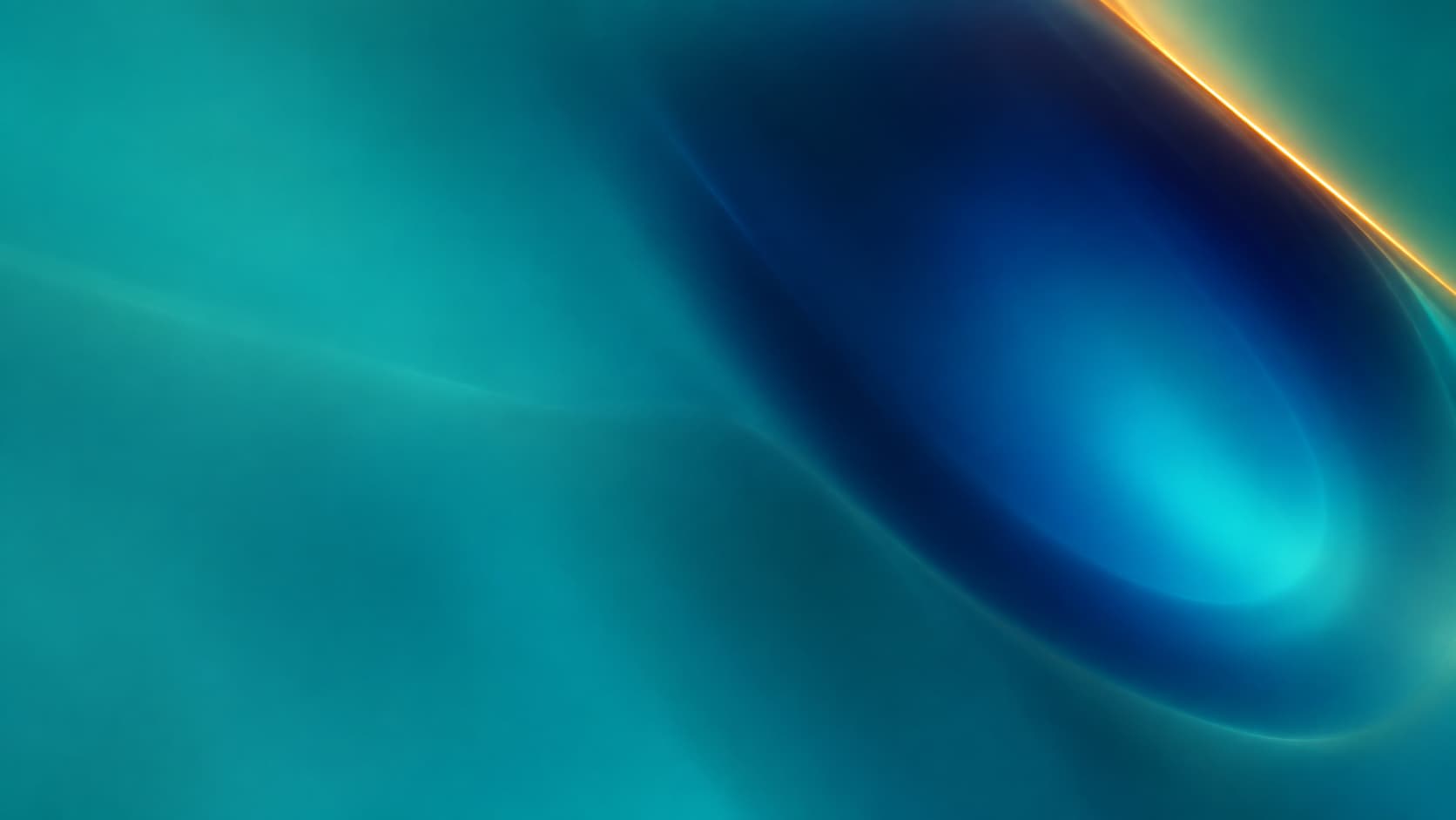 An indigo optical core sits within a teal field, with one focused amber boundary.