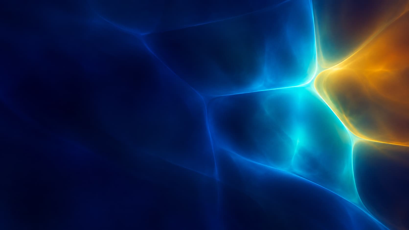 A concentrated cyan and amber access region emerges within a wider indigo field.