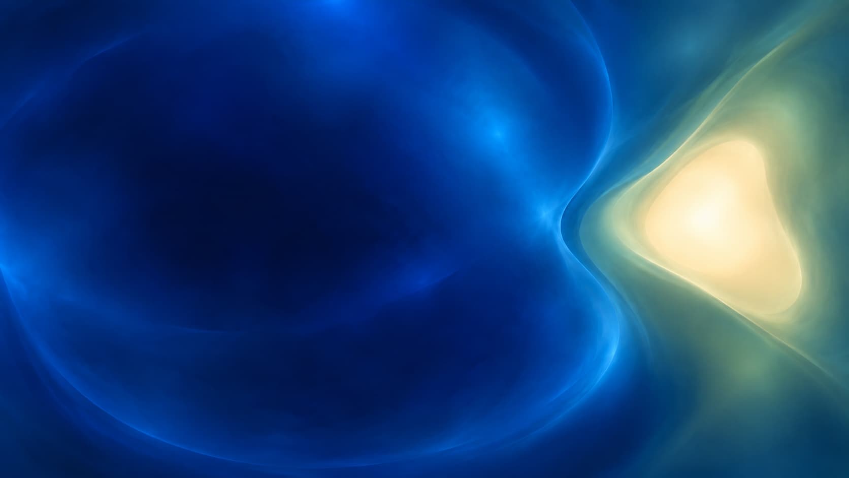 One bounded cream region becomes visible while the wider blue field remains quiet.