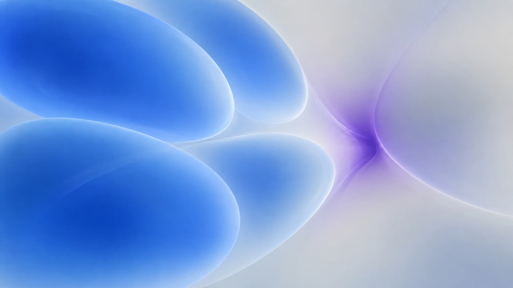 Four pale-blue impressions concentrate a violet deflection in a light field.