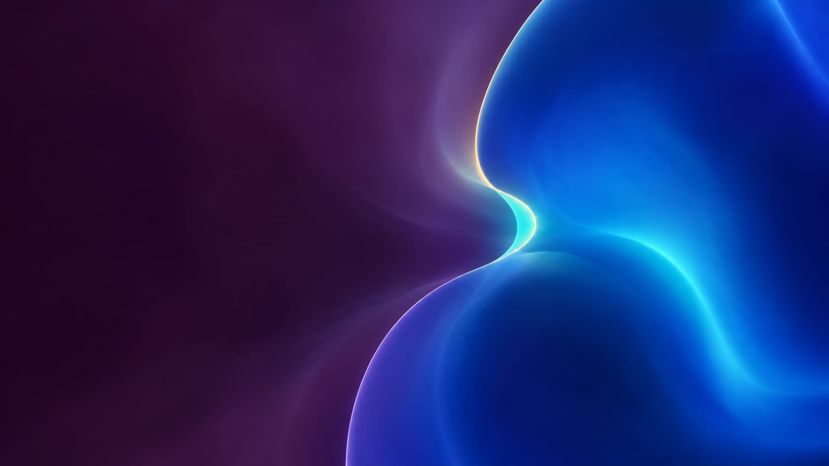 A blue optical region sharing only a small defined impression with a secondary violet field.