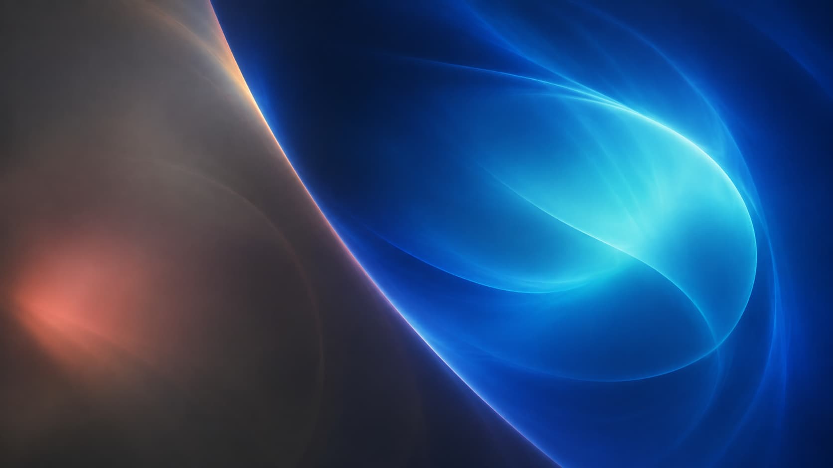 A blue optical field resolving into cyan at a precise completion boundary.