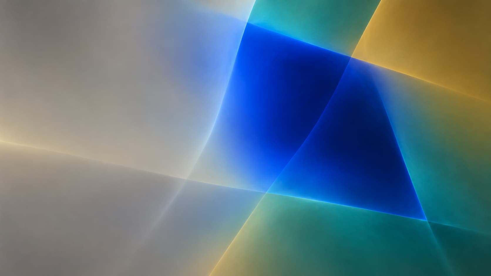 A broad blue optical field resolving into a precise asymmetrical region.