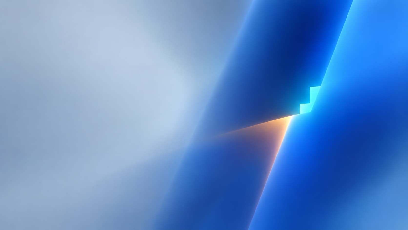 A cyan stepped detail persists between shifted oblique blue boundaries.