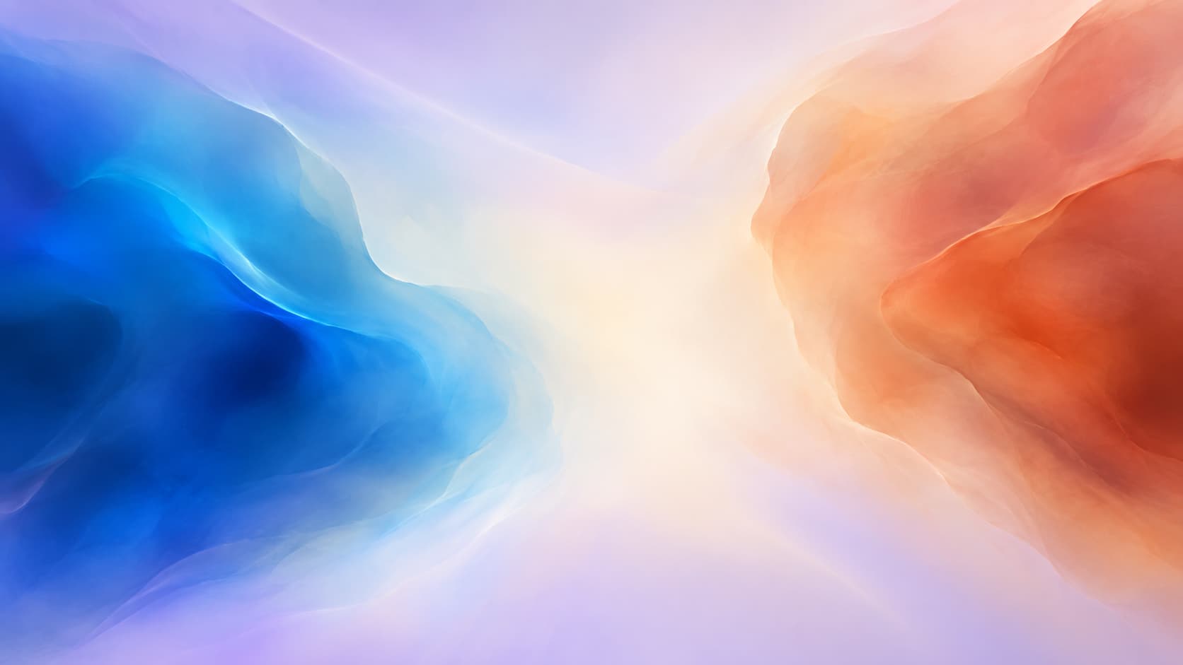 Two distinct colour regions have equal clarity within a shared open field.