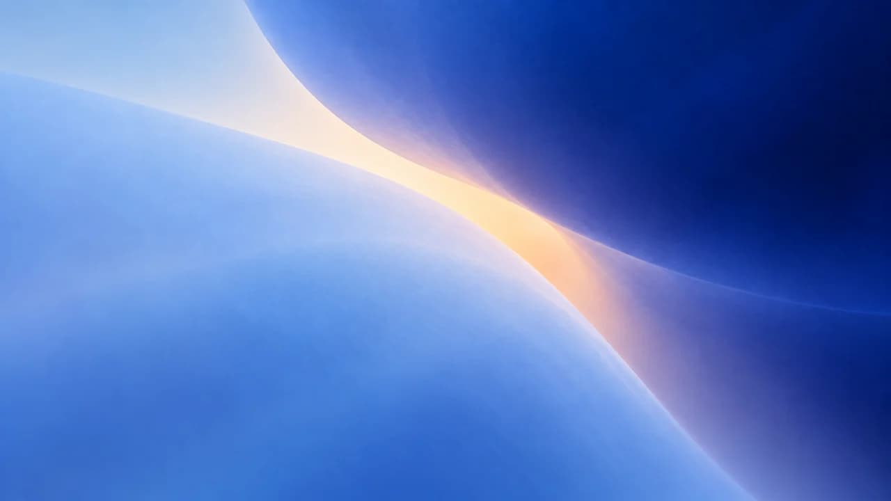 Overlapping cobalt optical fields reveal a narrow apricot opening.