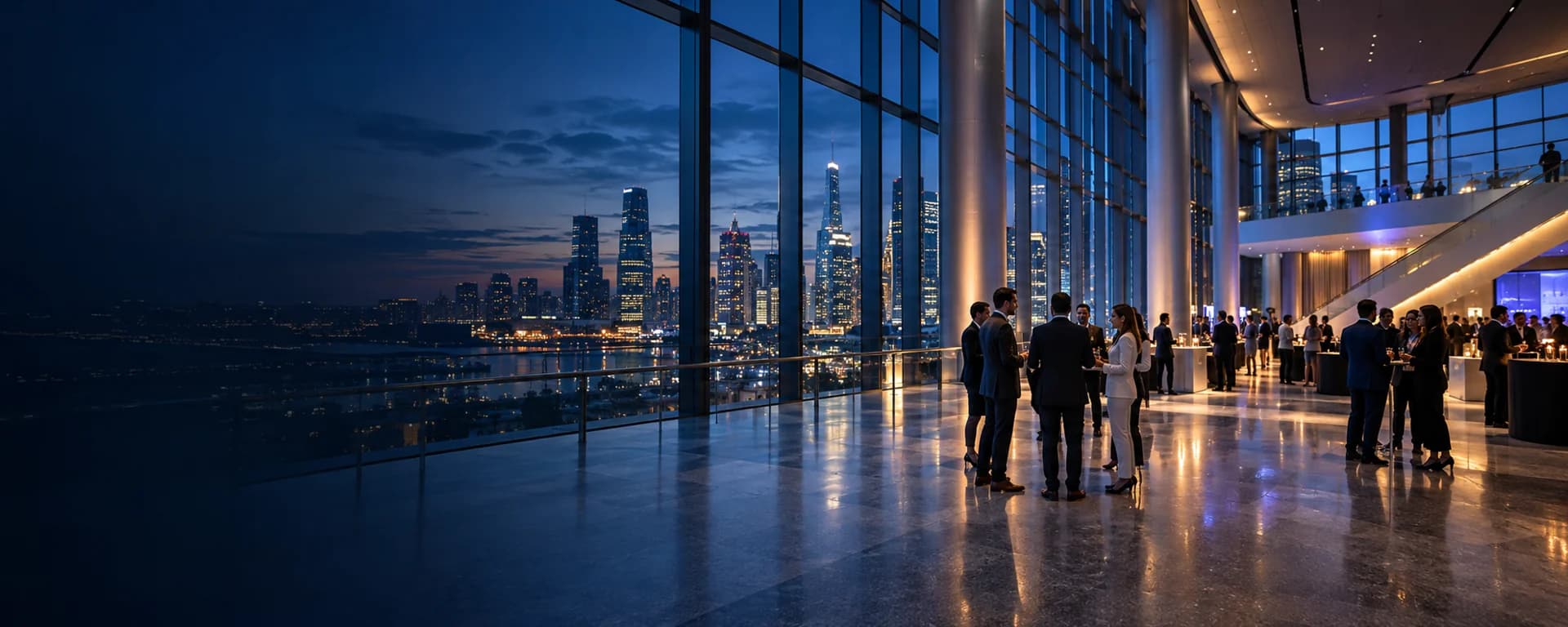 Illustrative view of a contemporary technology conference venue